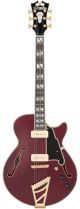 D'angelico Deluxe SS Satin Trans Wine with Stairstep