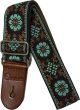 Custom GT02 Floral Teal/Brown Guitar & Bass Strap