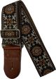 Custom GT03 Floral Brown/Beige Guitar & Bass Strap